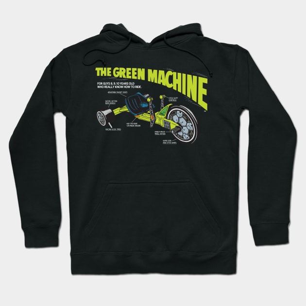 Green Machine - Big Wheel (Dark) Hoodie by Chewbaccadoll